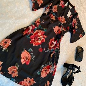 New Everly Black Floral Dress